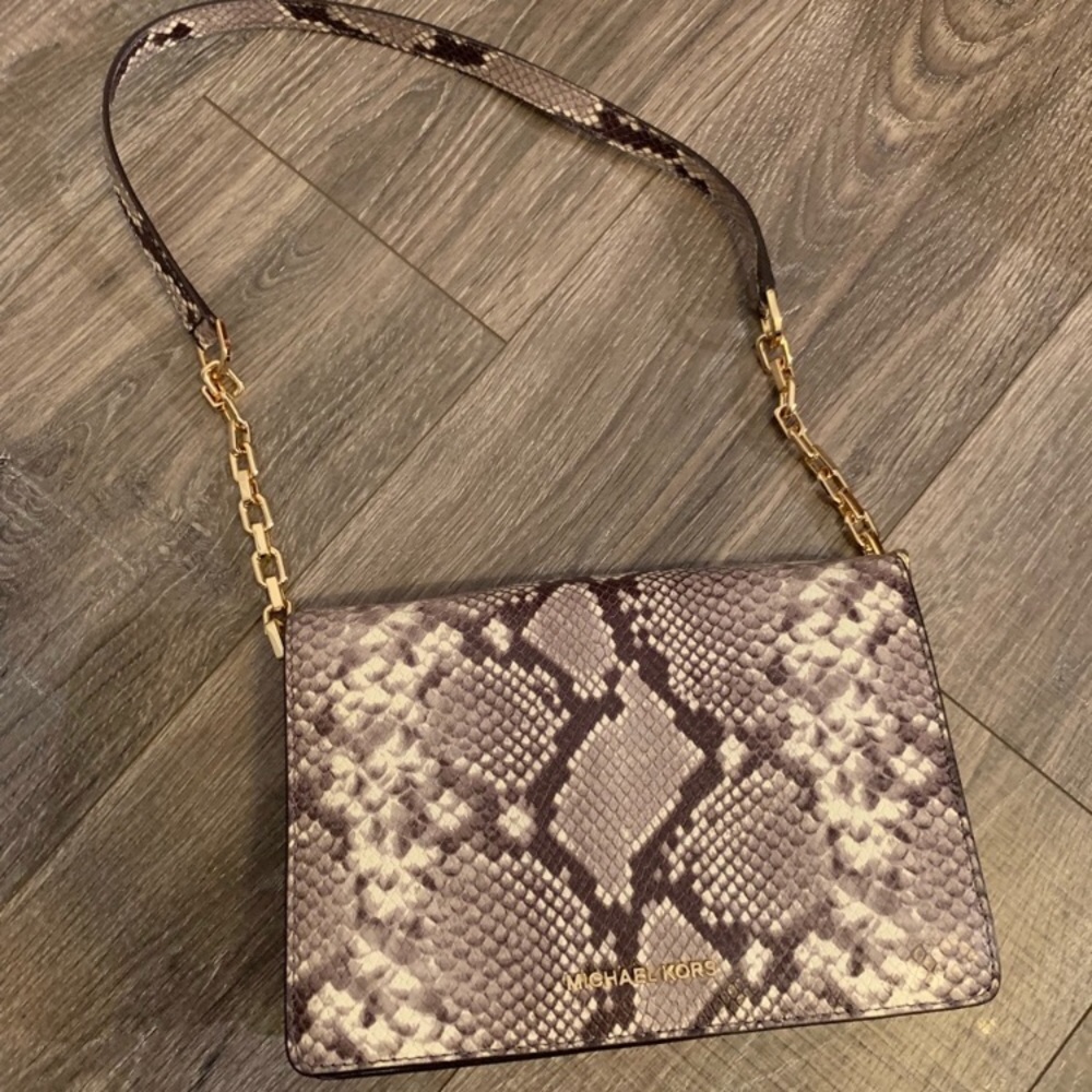 NWOT Michael Kors reptile snake natural leather